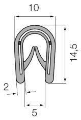 Kantlist "Volvolist" PVC 10x14,5mm